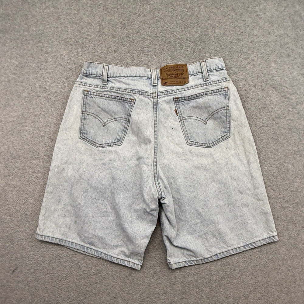 Vintage 90s Levi's 550 Relaxed Fit Denim Jean Shorts Jorts Size 32 Light Wash